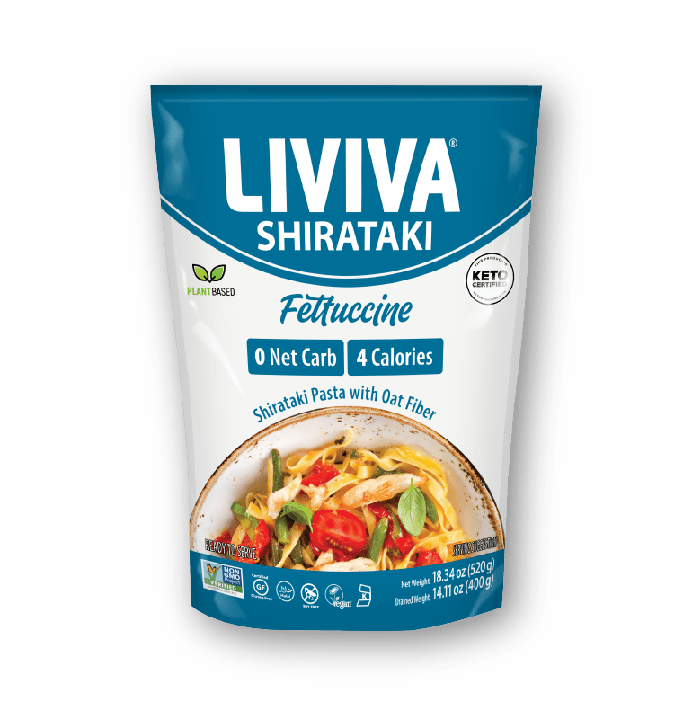 Organic Shirataki Fettuccine with Oat Fiber - Livivafoods.com